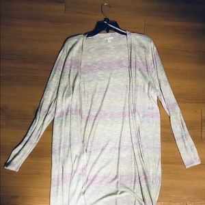 Pastel-striped light sweater - breezy - great for spring or summer